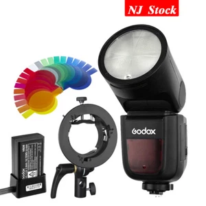 US Godox V1-N TTL HSS Round Head Camera Flash Speedlite S2 Bracket Kit For Nikon - Picture 1 of 12