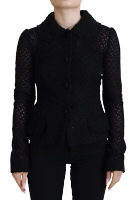 DOLCE & GABBANA Jacket Black Wool Knitted Button Down Collar IT40/US6/S 2630usd - Image 1 of 4