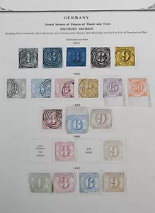 Deutschland Thurn & Taxis südlicher Bezirk sehr schön postfrische und gebrauchte Briefmarken Kat 400 $ - Bild 1 von 3