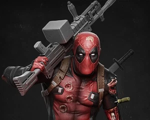 Deadpool, Figurine en impression 3D résine, peinte à la main - Imagen 1 de 2