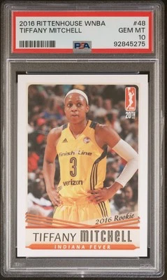 2016 Rittenhouse WNBA Tiffany Mitchell #48 PSA 10 Rookie RC Las Vegas Aces - Image 1 of 2