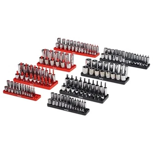Socket Organizer Set 8PCS High-Rod Socket Tray Black & Red for Metric SAE - Picture 1 of 2