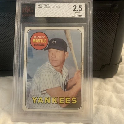 Apellido Topps Mickey Mantle #500 1969 en amarillo en muy buen estado 2,5 Foto 1 de 2