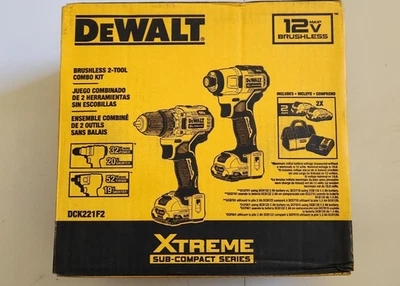 DEWALT DCK221F2 12V MAX Brushless Cordless Drill and Impact Driver Kit 10499-2 - Image 1 of 4