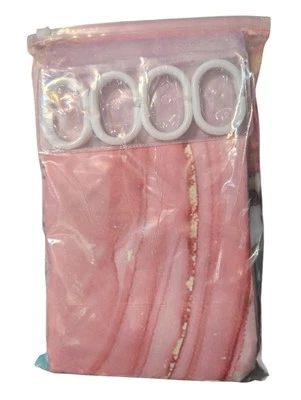NEW 4 Piece Pink Bathroom Set Shower Cutains & Rings Toilet Bowl Cover & 2 Rugs - Image 1 of 4