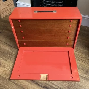 Vintage Ingenieure 4 Schubladen Werkzeugkiste Atemberaubend Rot in sauberem Zustand Aufbewahrung - Bild 1 von 15