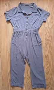 Jumpsuit Boilersuit Damen Medium Emerson Lang grau fließend kurz - Bild 1 von 5