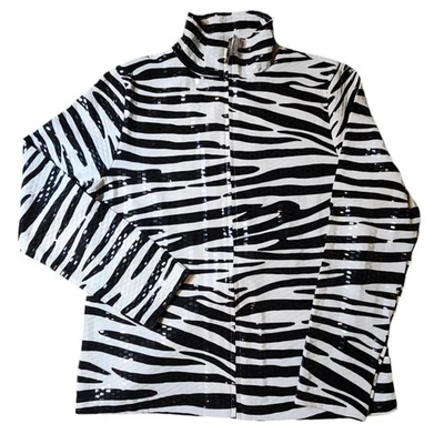 CHAQUETA LISA INTERNATIONAL TALLA MEDIANA SUAVE BRILLO CREMALLERA FRONTAL Foto 1 de 4
