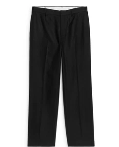 ARKET 100% Wolle Hose Herren Schwarz UK Größe 32 EU Größe 46 Brandneu UVP 97£ - Bild 1 von 13