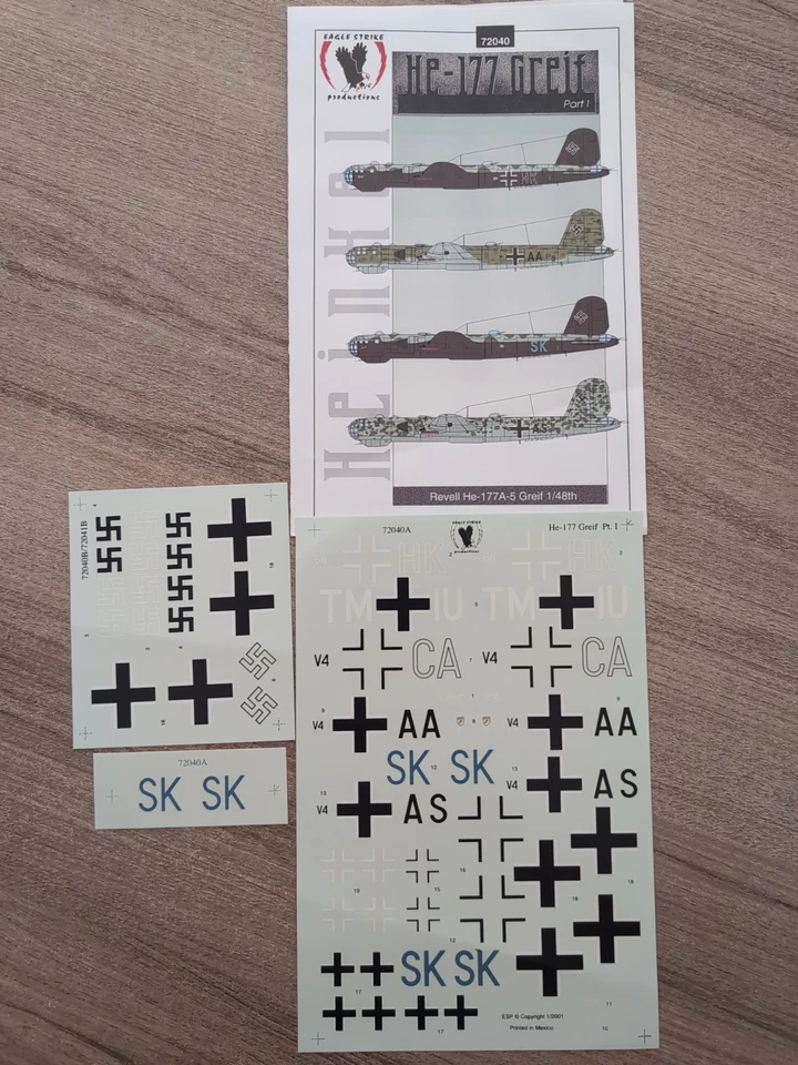 Décalcomanies Maquette Avion 1:48 HEINKEL -177 - Photo 1/1