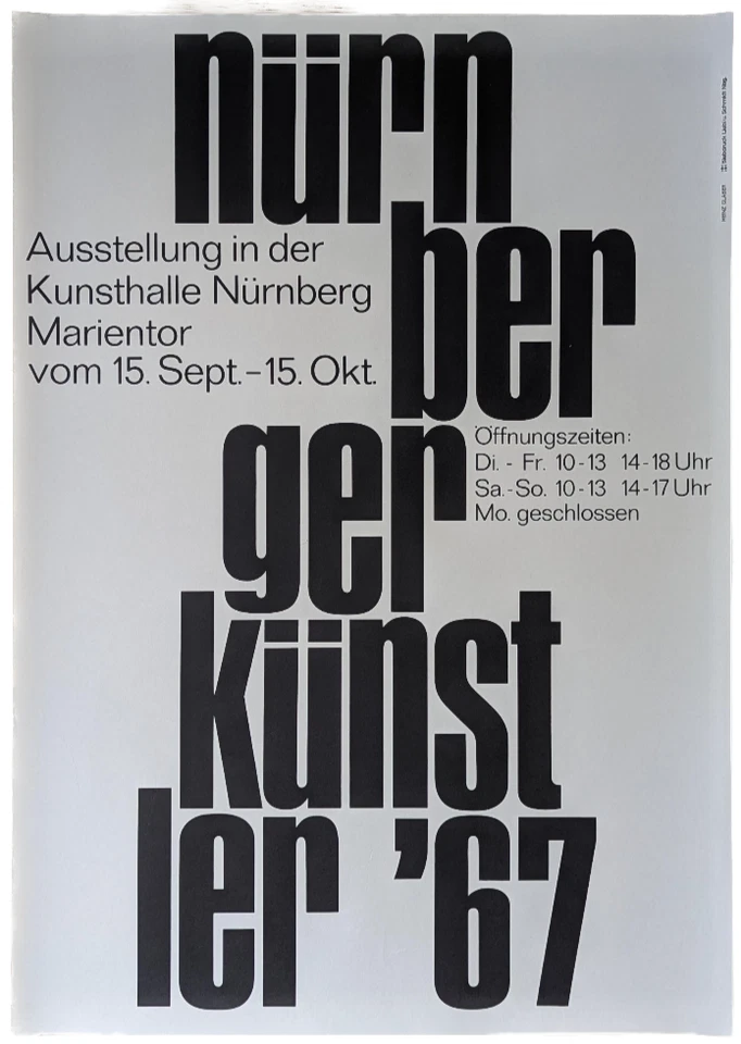 Poster Plakat - Nürnberger Künstler - Franken Original Vintage - 1967 - Bild 1 von 1