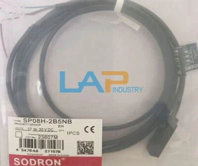 1Pcs New Inductive Proximity Switch Sensor SP08H-2B5NB SP08H2B5NB 2m 10-30VDC - Image 1 of 4