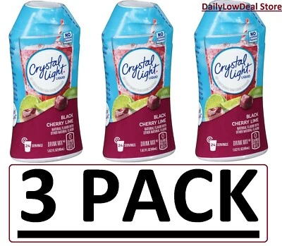 PACK 3 - Potenciador de agua líquido Crystal Light negro cereza lima 1,62 oz CADA UNO Foto 1 de 2