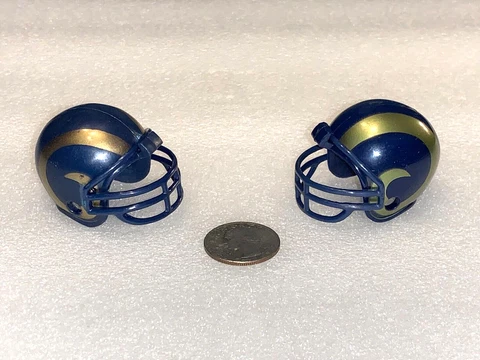 2 Different St. Louis Rams Vintage 1990s Mini NFL Football Gumball Helmets New A Cover