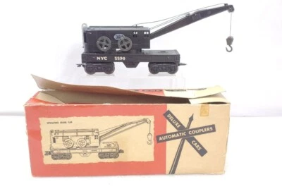 Marx Trains 5590 Operating Crane Car W/ Hard To Find Original Box O Gauge - Image 1 of 4