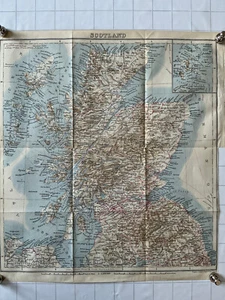 SCOTLAND 1910 Original Antique County Map LARGE Railway Steamboat Routes - Picture 1 of 8