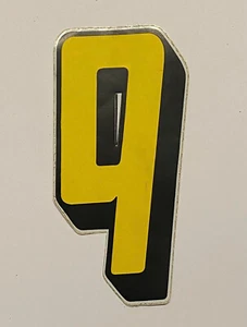 NOS BMX Motocross number plate number 9 Yellow vintage oldschool Type 1 - Foto 1 di 1
