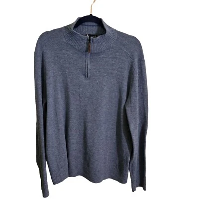 Smartwool 1/2 Zip Base Layer Sweater Blue Heather Wool Blend Size L - Image 1 of 4