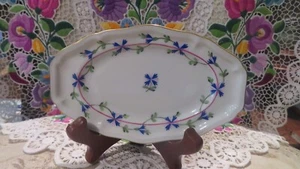 PLATO PIN HEREND HÚNGARY BANDEJA guirnalda azul 6""x 3 1/2"" de diámetro - Imagen 1 de 4