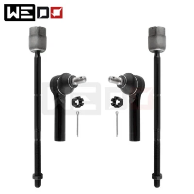 Set of 4 for 1986-1995 Ford Taurus Mercury Sable Front Inner Outer Tie Rod Ends - Image 1 of 4