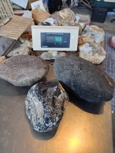 Obsidian Rough, Three large Pieces for slabbing, or knapping 7.55 Pounds - Picture 1 of 5