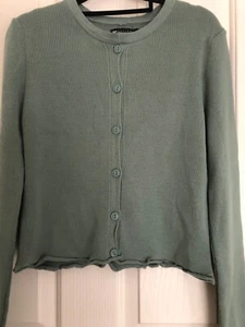 ASOS Design Knitted Cardigan Green Size 10 Crew Neck Very Good Condition - Picture 1 of 11