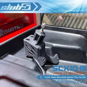 Truck Bed Mounted Spare Tire Carrier For Axial SCX10 III Jeep JT Gladiator - Picture 1 of 11