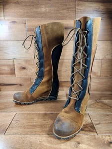 Sorel CATE THE GREAT Tall Wedge Elk /Black Winter Snow Knee High Boots Size 10.5 - Picture 1 of 21