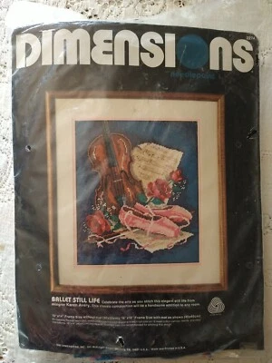 RARE VTG 1985 Dimensions "Ballet Still Life” Needlepoint  Kit 12"x14" #2274 - Image 1 of 4