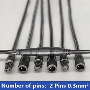 2 Pins 0.3mm² Waterproof Electrical Cable DC Power Wire Connector Socket Plug - Picture 1 of 7