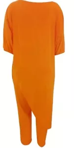 Orange two piece Women's Plus Size Casual Outfits Set - 1XL - Picture 1 of 4