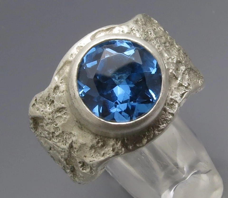 REIF-DESIGN - ANTIK STYLE TOPAS RING - AUS EIGENER GOLDSCHMIEDE - 999 FEINSILBER - Bild 1 von 4