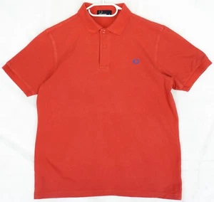 Camisa polo Fred Perry roja piqué azul marino con logotipo para hombre talla M - Imagen 1 de 4