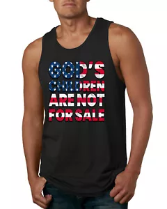 Gods Children Are Not For Sale American Flag Letters Men Tank Top - Picture 1 of 7