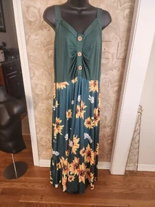 Green Sunflower DRESS XXL - Picture 1 of 6