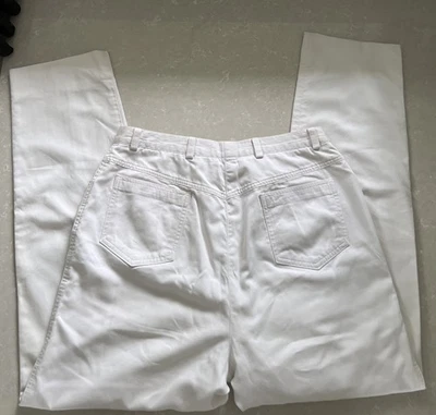 Designer Bernard Zins Women’s White Cotton Straight Leg Size 29 Made In France - Image 1 of 4