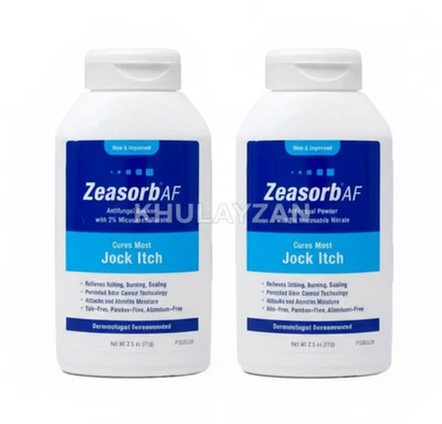2件装Zeasorb-AF抗真菌Jock Itch超吸水粉2.5盎司(71克)每件 — 第 1/4 张图片