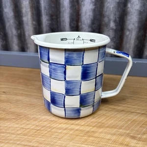 MacKenzie Childs Royal Check Enamel 7 Cup Measuring Cup Retired 5.75" NWOT - Picture 1 of 6