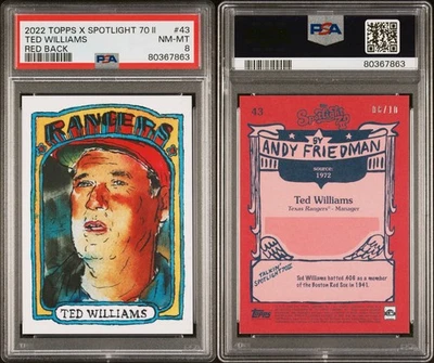 2022 Topps X Spotlight 70 II Ted Williams #43 HOF  Red Back  6/10 - Image 1 of 3