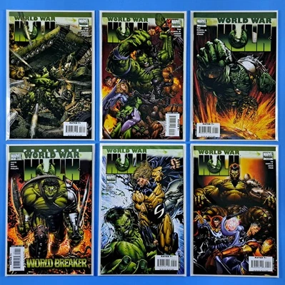World War Hulk #1-5 + Prolouge 2007 1st Skaar Cameo Higher Grade NM+ Lot Of (6) - Image 1 of 4