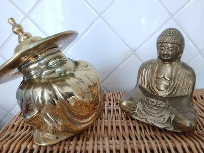 Pair Of Chinese Brass Buddhas - Image 1 of 4