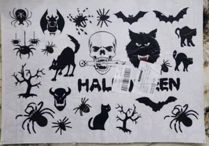 58Pcs Halloween Window Clings Removable Decals Spooky Wall Stickers - Picture 1 of 3