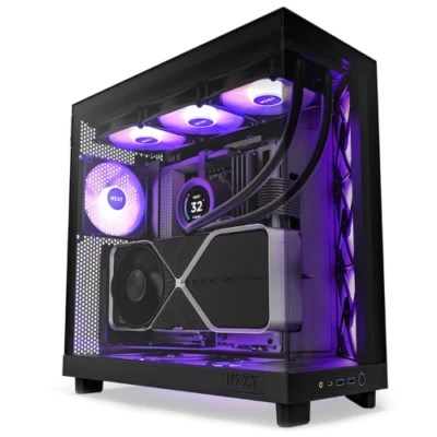 NZXT H6 Flow RGB Black PC Computer ATX Case CC-H61FB-R1 - Image 1 of 4