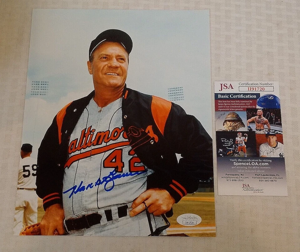 HANK BAUER Autographed Signed 8x10 Photo MLB Baseball Rare Orioles JSA COA - Image 1 of 1