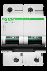 SCHNEIDER 100 AMP KURVE C 15kA DOPPELPOL MCB UNTERBRECHUNGSSCHALTER C120H A9N18458 - Bild 1 von 6