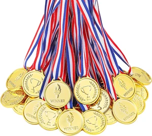 100 Pieces Gold Medals for Kids Medals for Awards Plastic Winner Award Medals fo - Picture 1 of 7