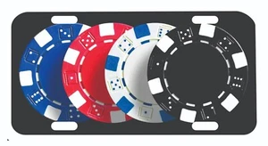 Poker Chips License Plate Auto Tag - Picture 1 of 1