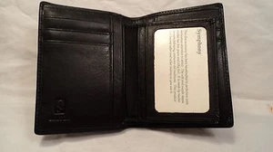 Cartera billetera Belton DO89T negra de cuero Napa para hombre con identificación abatible - Imagen 1 de 6