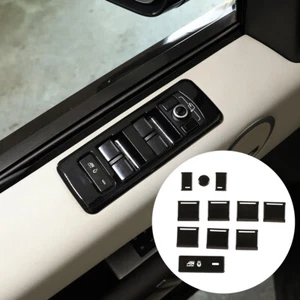 11 PCS Black Alloy Window Switch Button Trim Sticker For Land Rover Range Rover - Picture 1 of 11