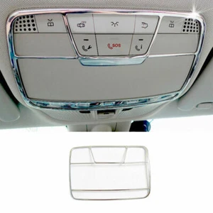ABS Silver Front Reading Light Lamp Frame Trim For Benz C-Class W205 2015-2021 - Foto 1 di 10